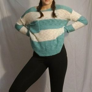 Blue and white sweater